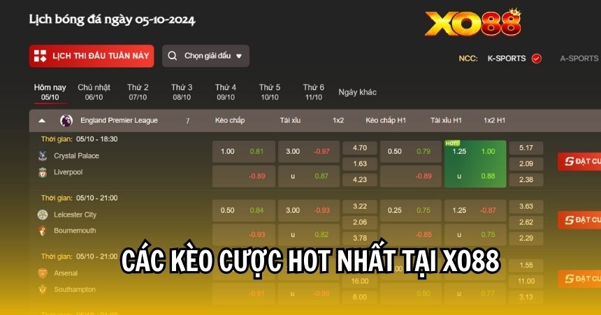 Đa dạng kèo cược hấp dẫn