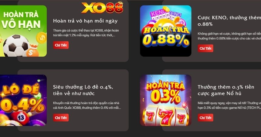 Khuyến mãi XO88 hoàn tiền hàng tuần